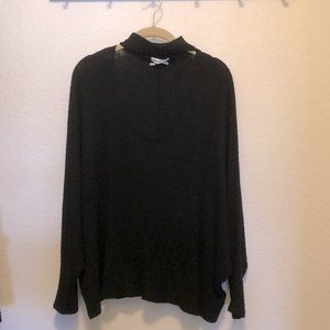 Urban Outfitters Black v-neck choker sweater